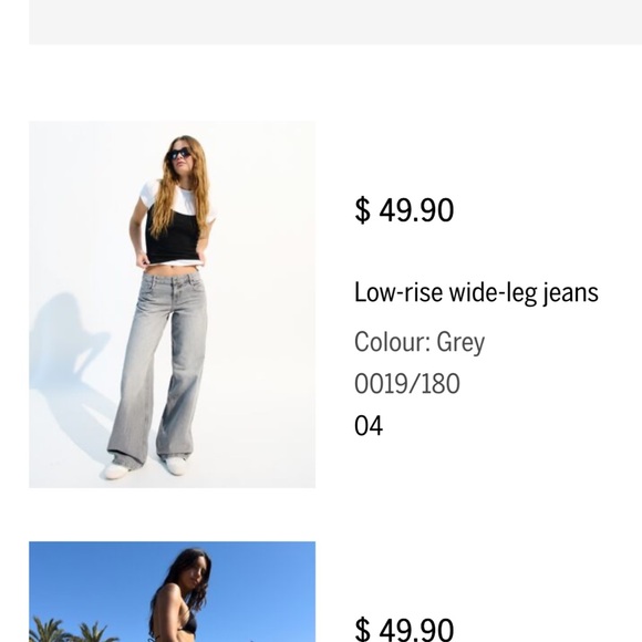 Low-rise wide-leg Grey Bershka Jeans - Picture 2 of 7